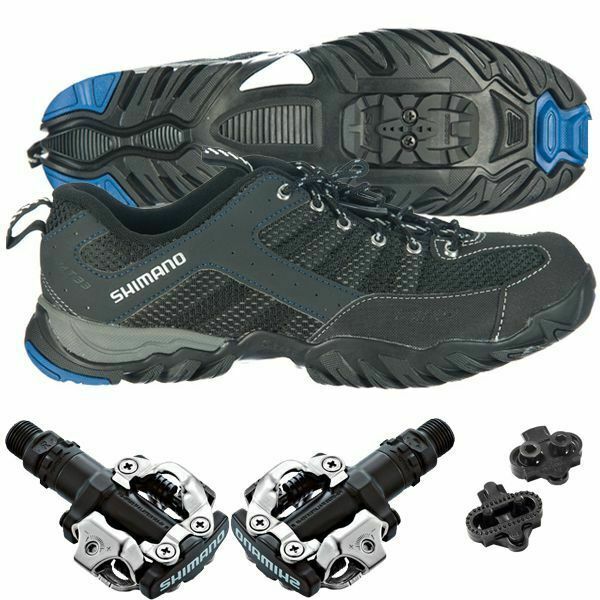 cycling shoes and pedals combo