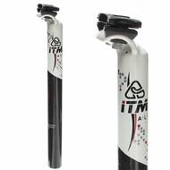 ITM Alutech Aluminum Carbon Bike Bicycle Seat Post 31.6 x 350mm White