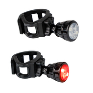 CyclingDeal Bike Bicycle Super Light Weight Quality LED Front Headlight and Rear Taillight - IPX4 Waterproof - CNC Aluminium Alloy - Two Modes
