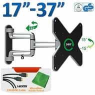 17" ~37" Elegant Full Motion Aluminum LED LCD TV Wall Mount Bracket Tilt