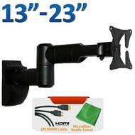 13~23" High Quality LED LCD TV Wall Mount Tilt Bracket Black