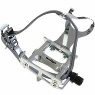 Wellgo Track Fixie Bike Pedals Toe Clips Leather Straps SIL