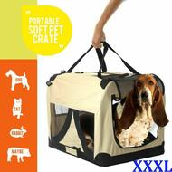 Portable Pet Dog Crate Beige, Size XXXL 1020X690X690mm(40*27*27inch)