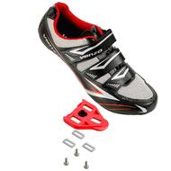 Venzo Bicycle Men's Road Cycling Riding Shoes - 3 Straps - Compatible with Look Delta & Shimano SPD-SL - Perfect for Road Racing Bikes Black Color
