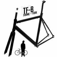 Track Fixie Road Bike Frame with Fork Black 53cm