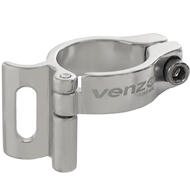 Venzo Road Mountain Bike Bicycle Adjustable Braze-on Front Derailleur Adapter Clamp Silver