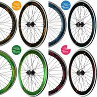 Fixie Single Speed Road Bike Track Wheel Wheelset Deep V + Tyres