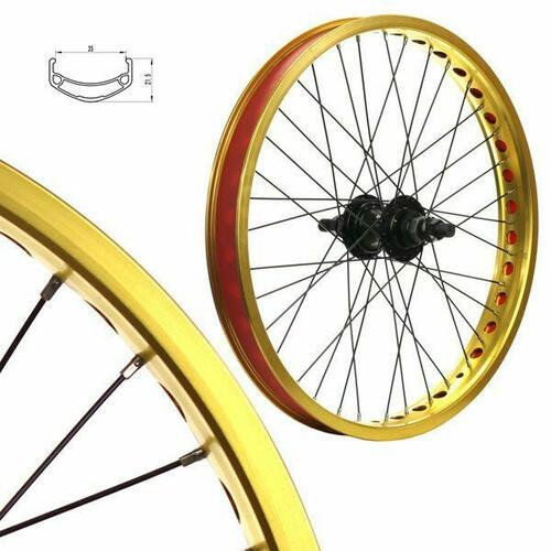Buy Alloy BMX Bike Wheels Wheelset Narrow Gold CD