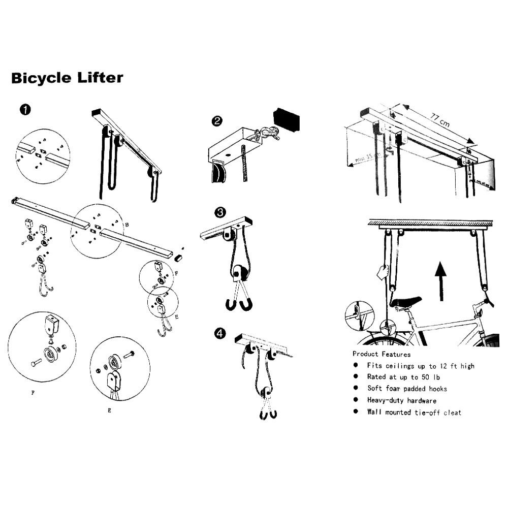 Buy Bicycle Bike Ceiling Mount Storage Rack Lifter CD