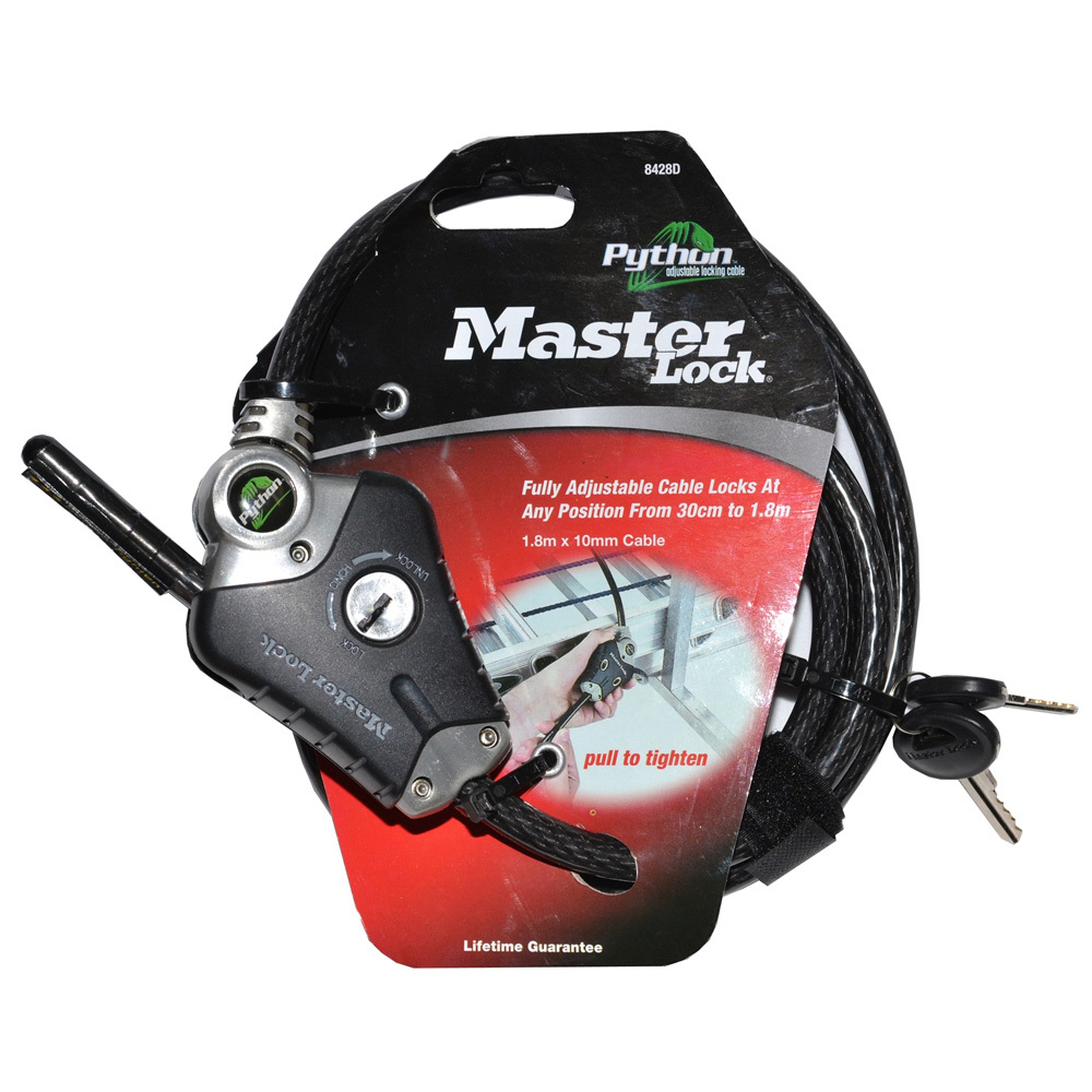 Master Lock Python 1800x10mm Adjustable Cable Lock Black
