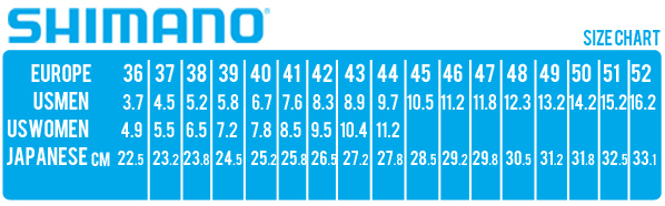Shimano mtb sales shoe sizing