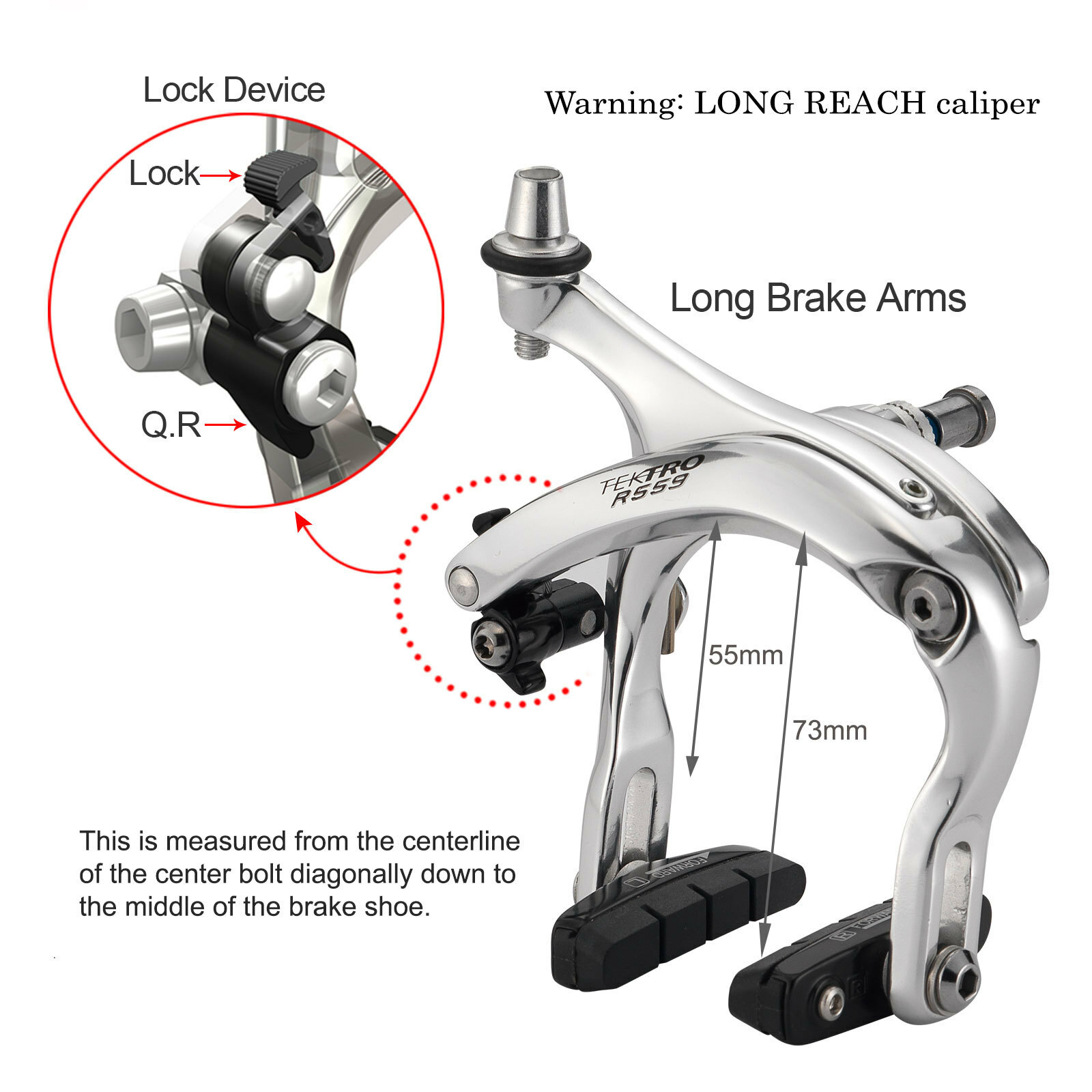 TEKTRO R559 Bike Bicycle Long Reach Road Calipers 55-73mm | eBay