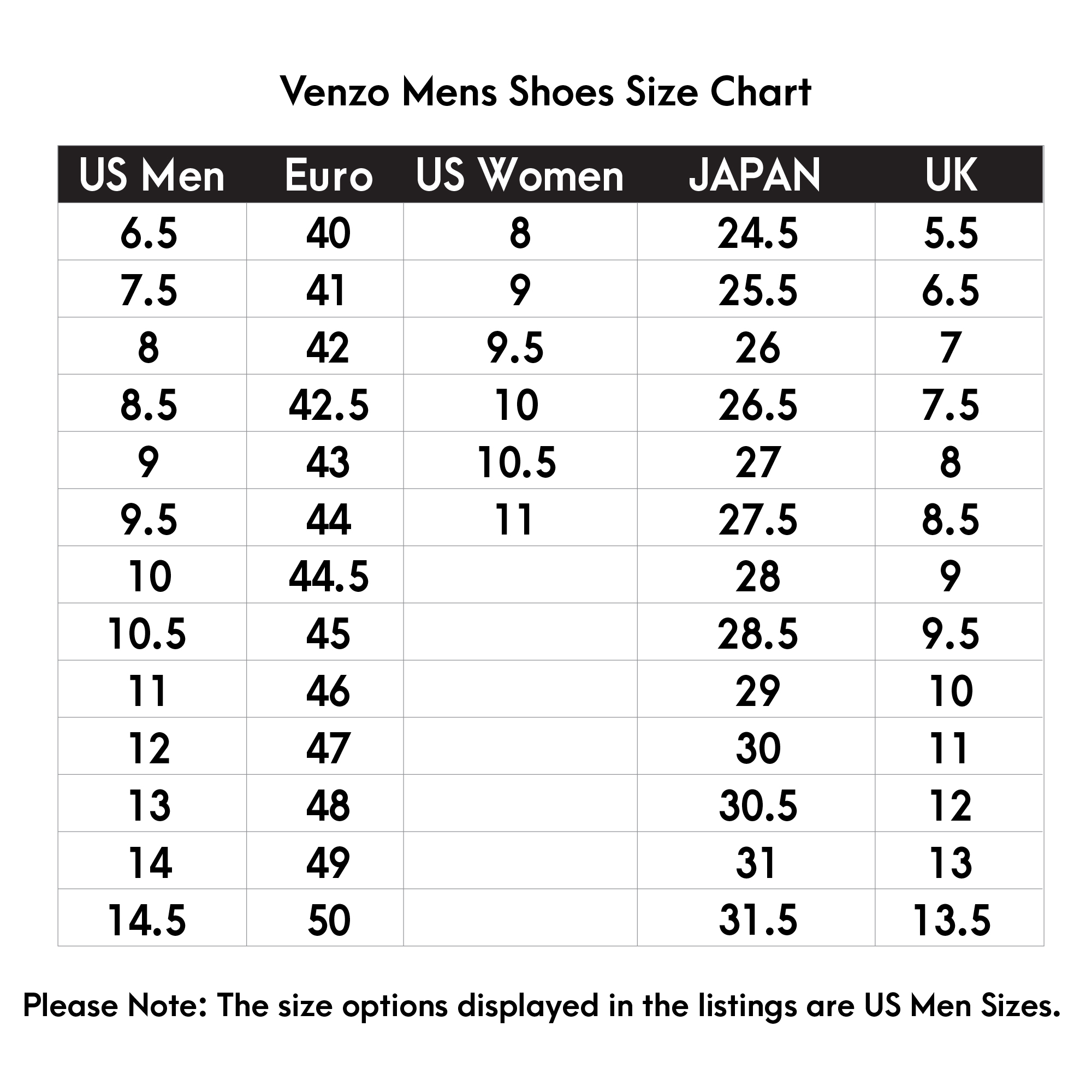 Road bike shoe clearance size chart