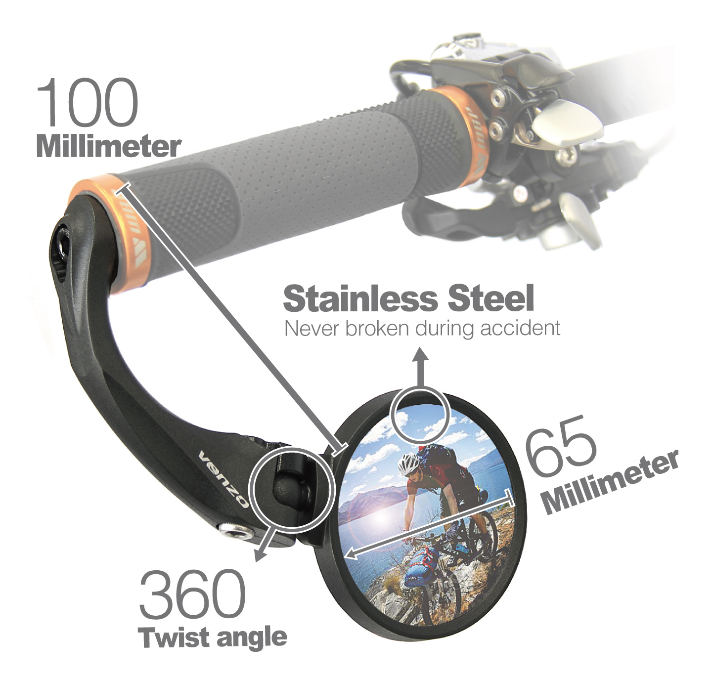 venzo bike mirror