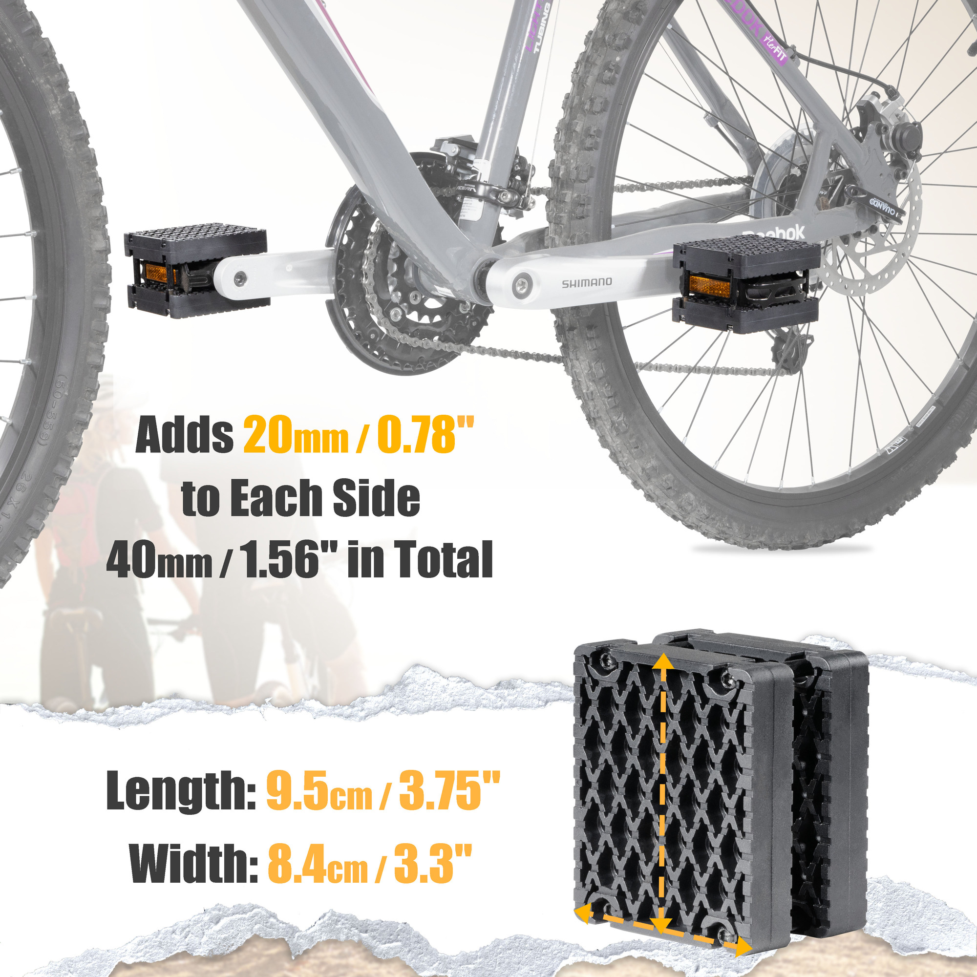 Buy CyclingDeal 1.5" Bicycle Pedal Blocks for Child Kids Bikes in Large