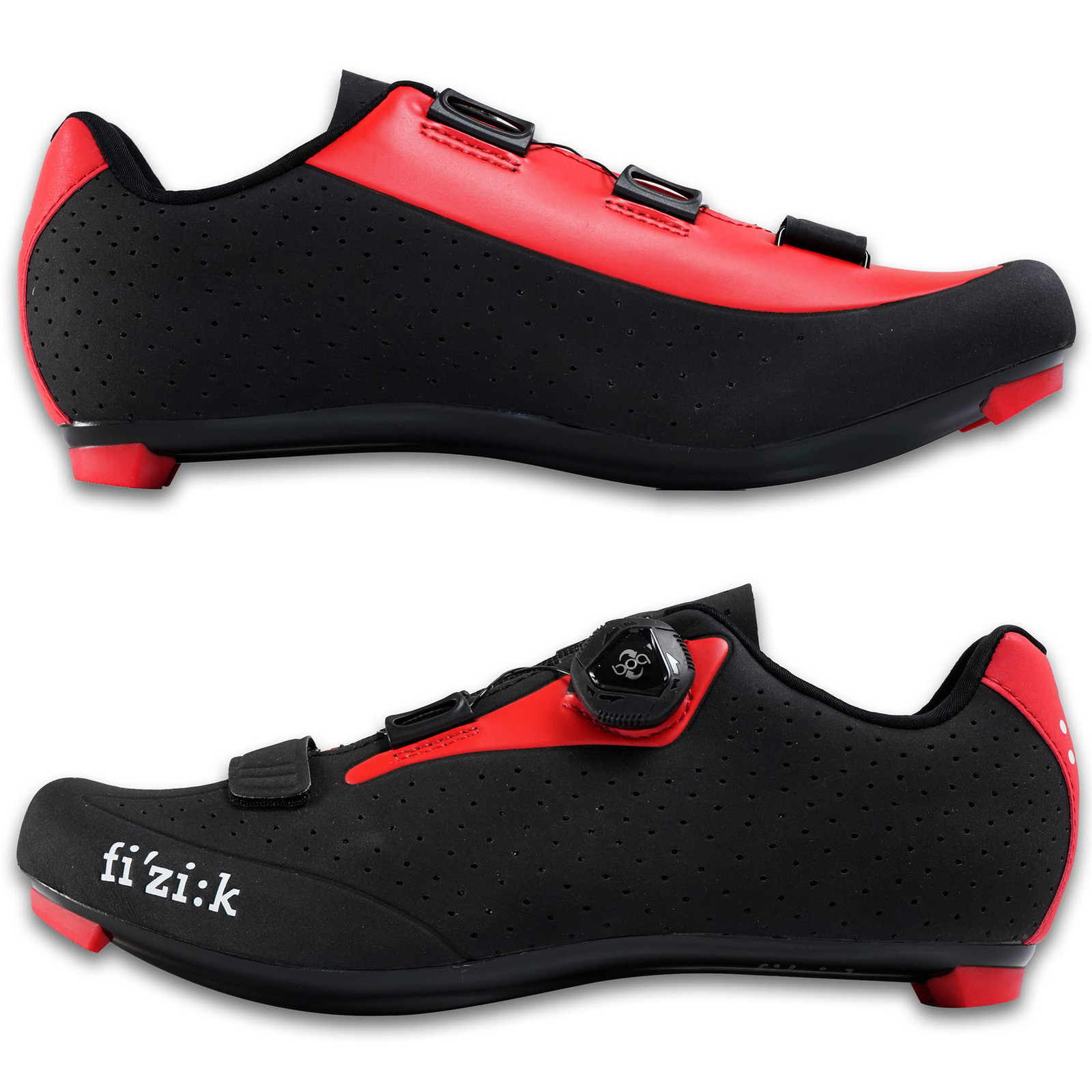 Fizik R5B Uomo SPD-SL Road Carbon Shoes Black Red 