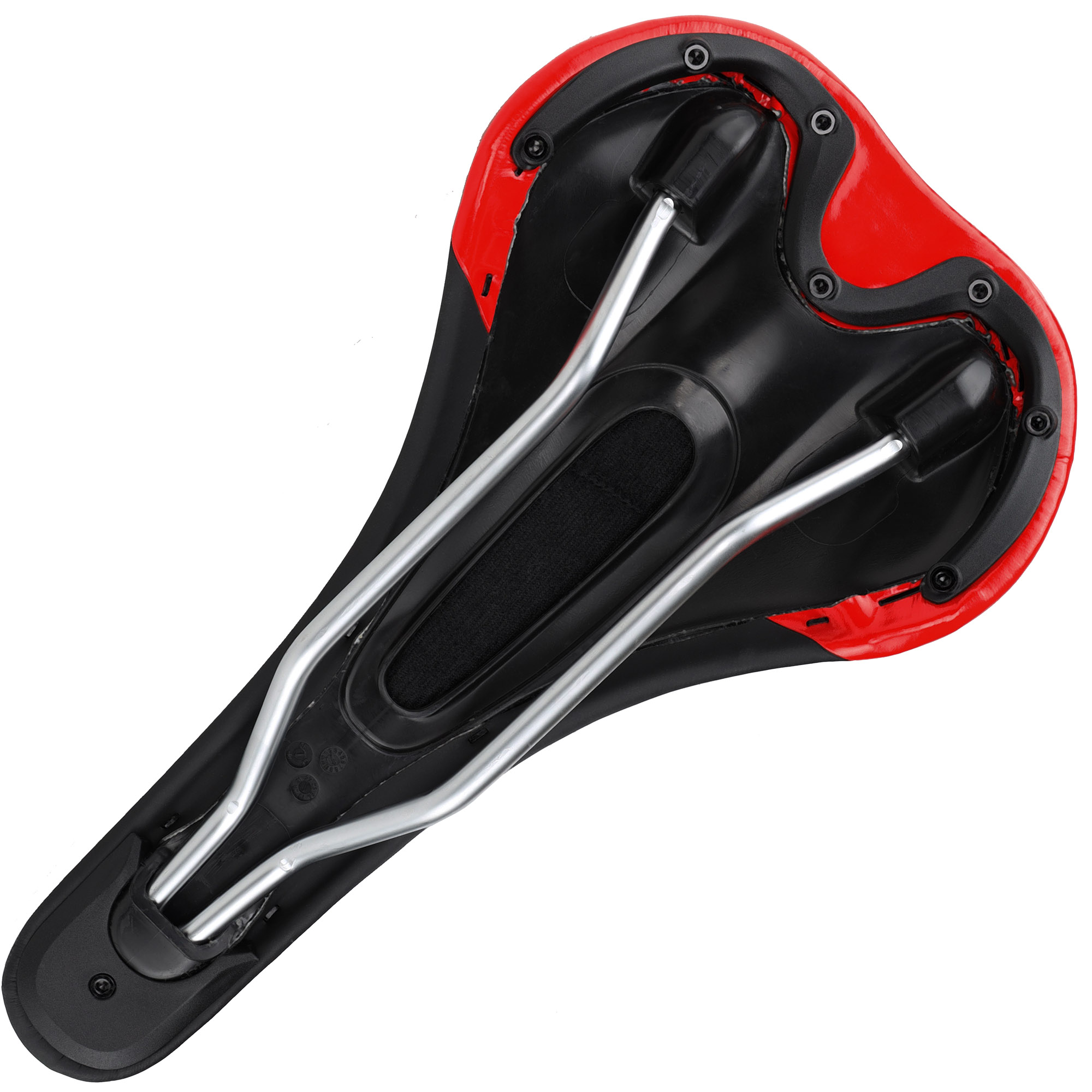 black and red bike seat