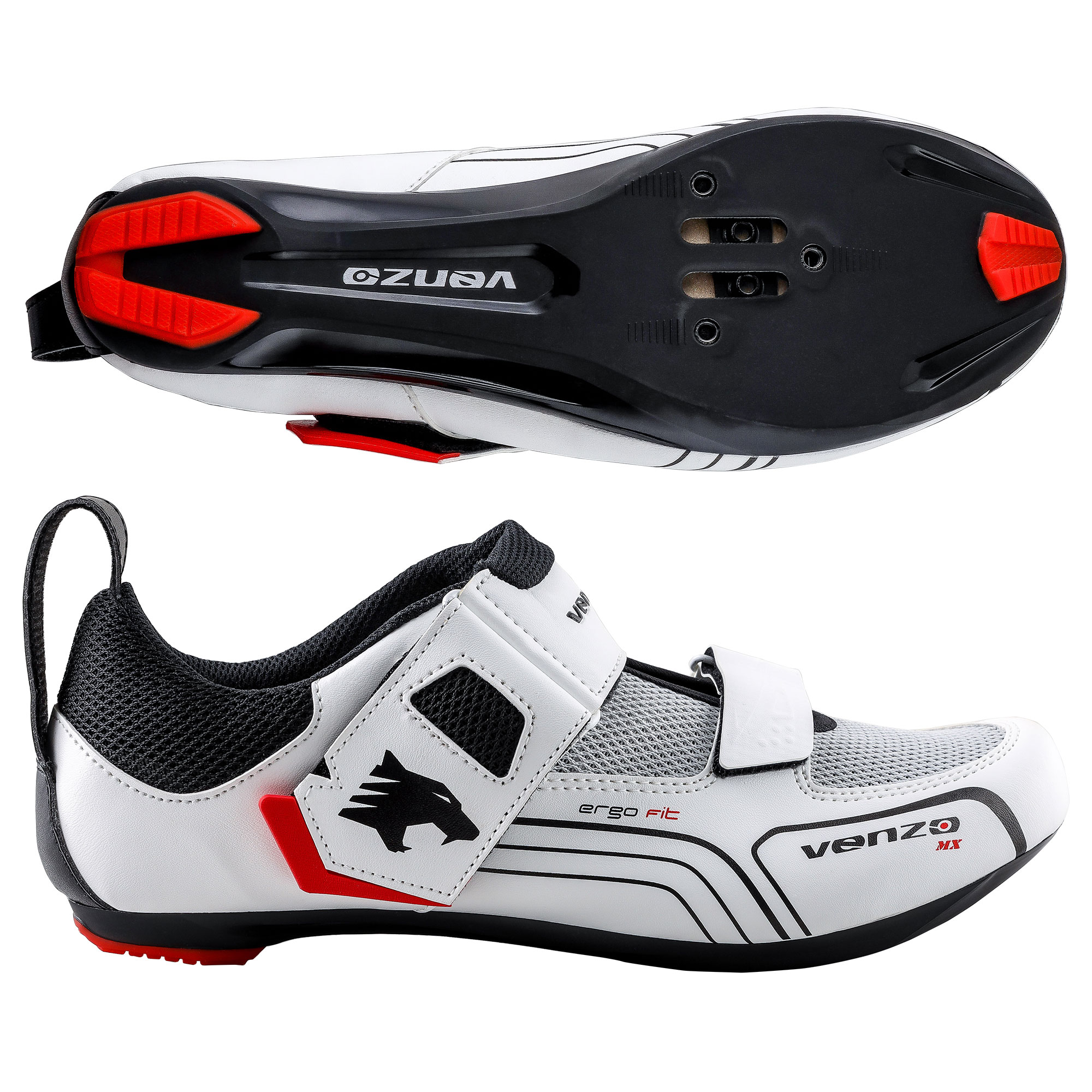 Venzo Cycling Bicycle Triathlon Road Bike Shoes For Shimano SPD SL Look White 