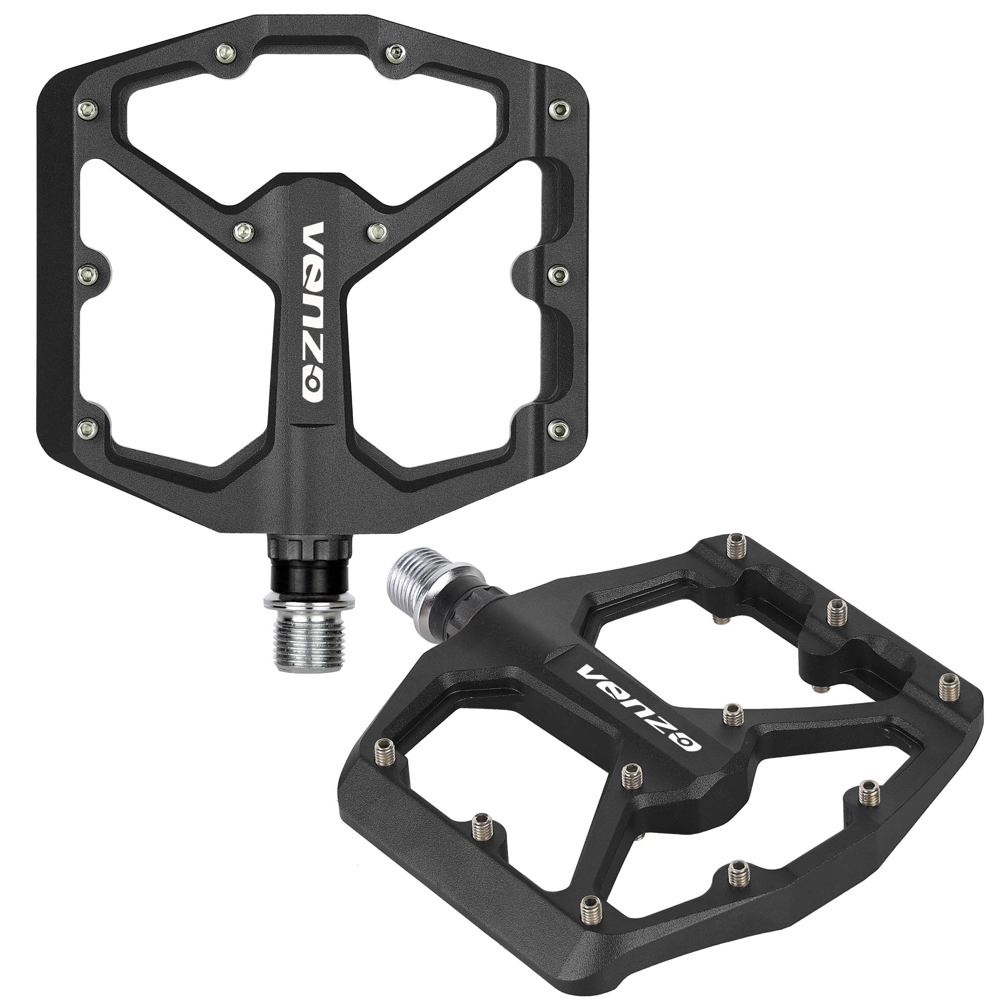 Buy VVENZO Flat Mountain Bike BMX MTB Non slip Aluminium Sealed Bearing Pedals CD