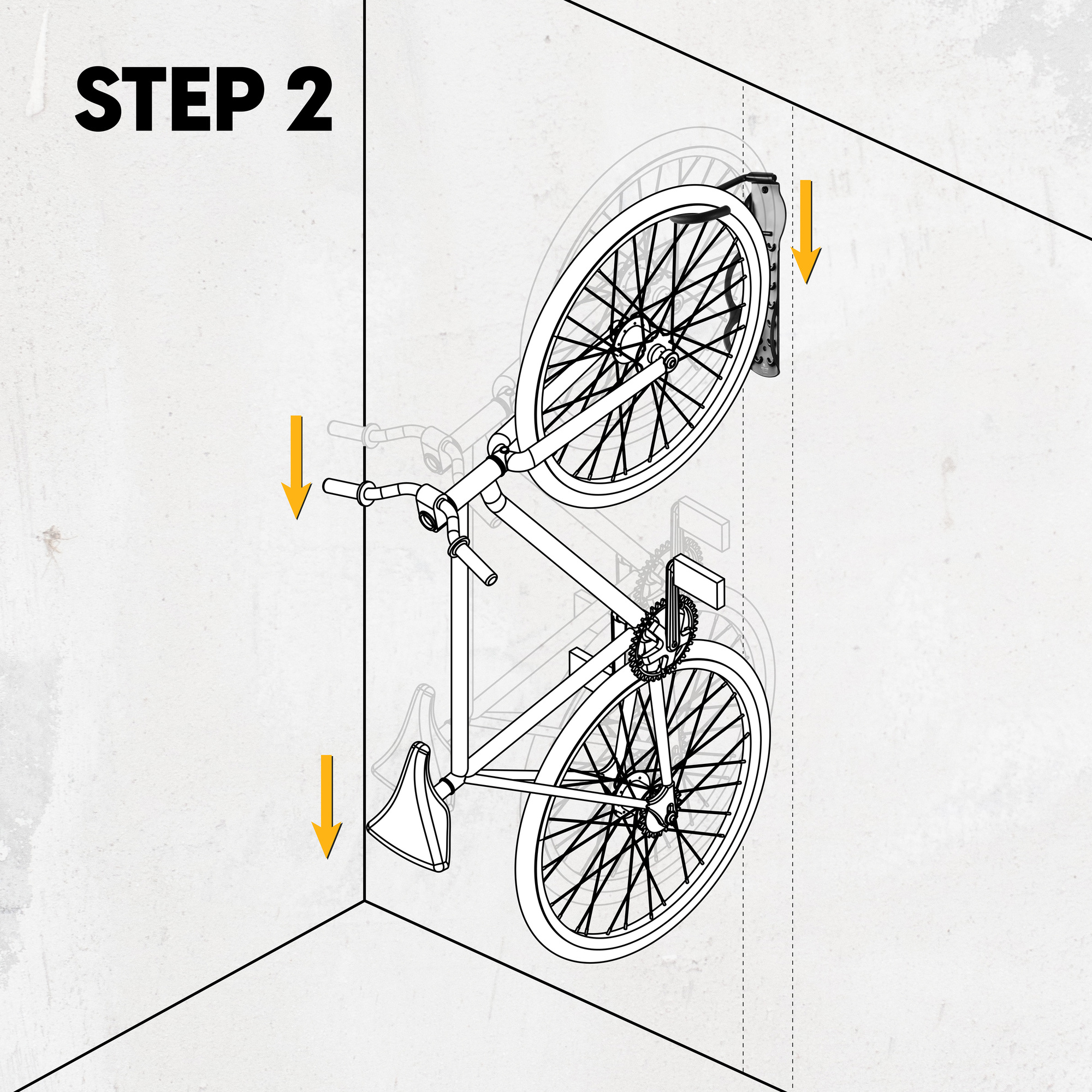 Crochet à vélo vertical pour rangement mural, noir