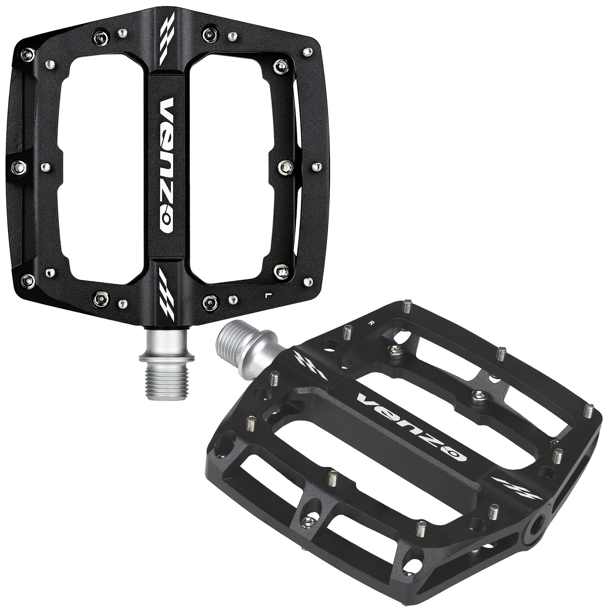 VENZO Flat Mountain BMX MTB Aluminum Bike Anti Skid Sealed Bearing Pedals