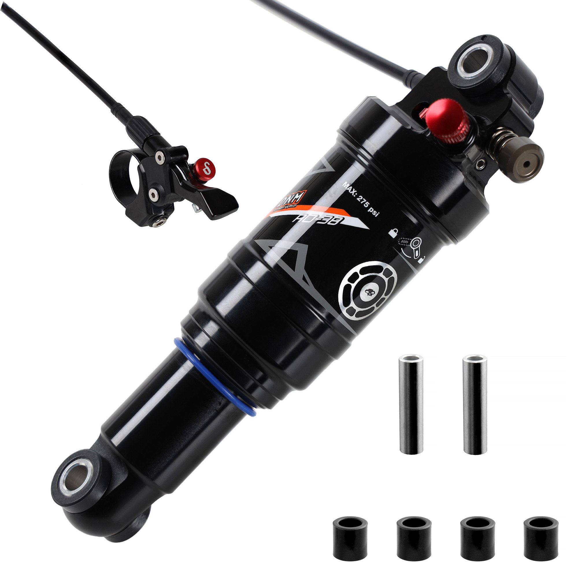 DNM AO-38RL Mountain Bike Air Rear Shock With Remote Lockout 152mm Travel 28mm