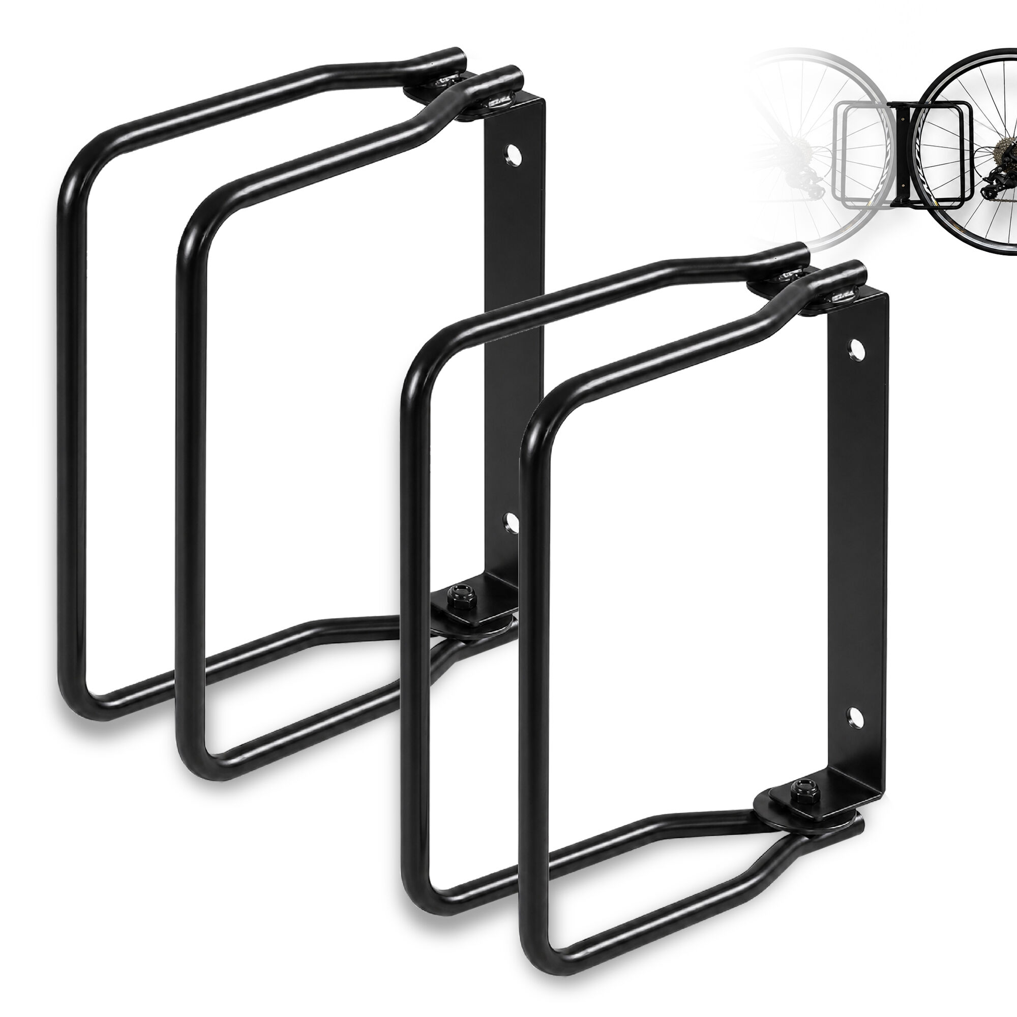 CyclingDeal Swivel Bike Wall Mount Rack - Horizontal Adjustable Bicycle Parking Rack - for Wheels Sizes up to 29" - Bike Rack Garage Bicycle Rack