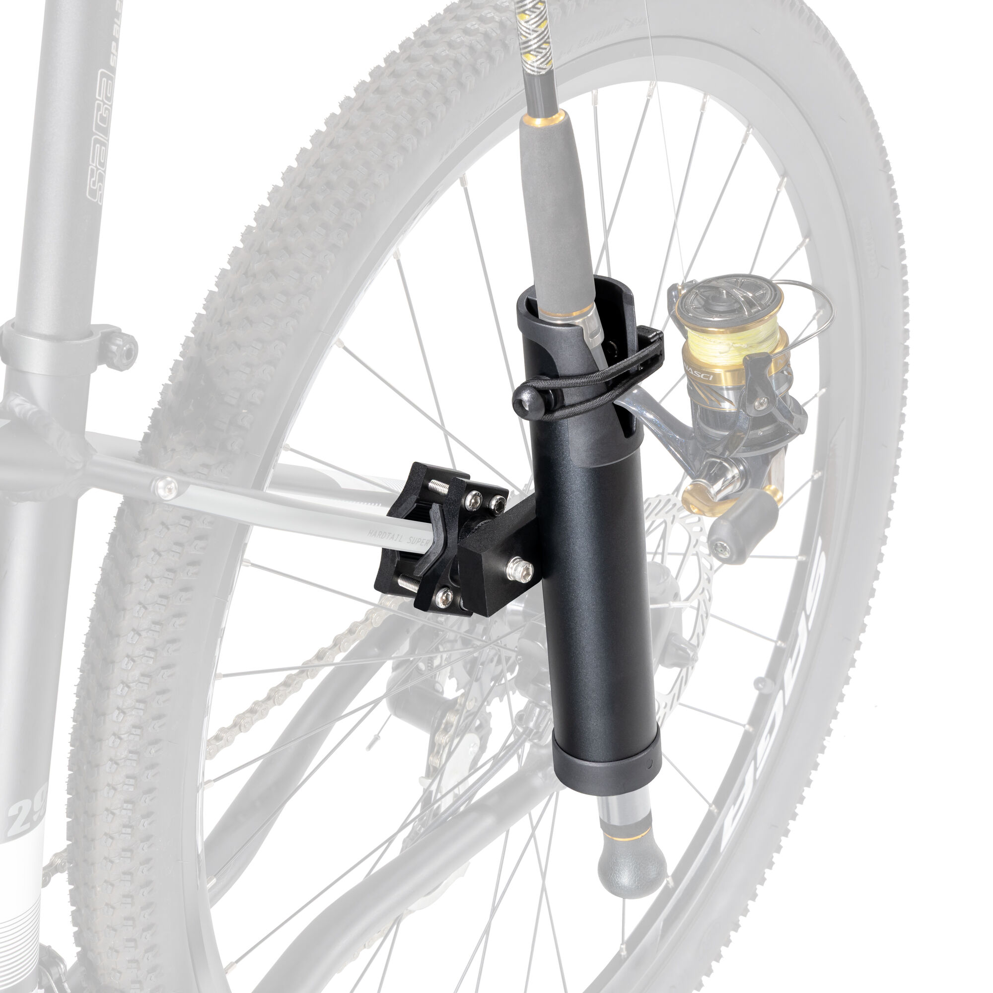 CyclingDeal Fishing Rod Holder for Bike | Made of Quality Aluminium Alloy | Fully Adjustable Design | Secures Fishing Pole Holder for Bicycle