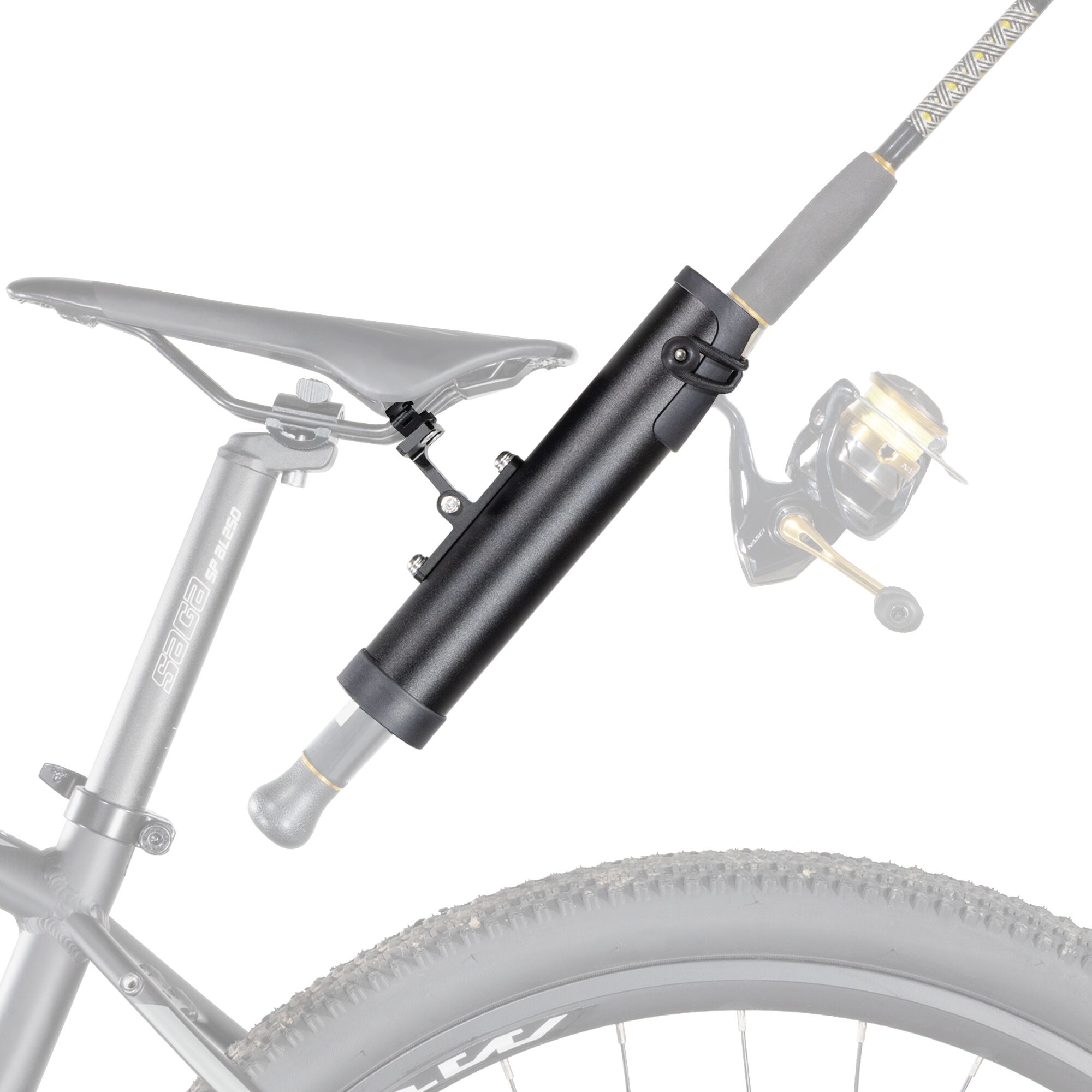 CyclingDeal Fishing Rod Holder for Bike Mounts to Bicycle Seat Made of Quality Aluminium Alloy Secures Fishing Pole Holder for Bicycle
