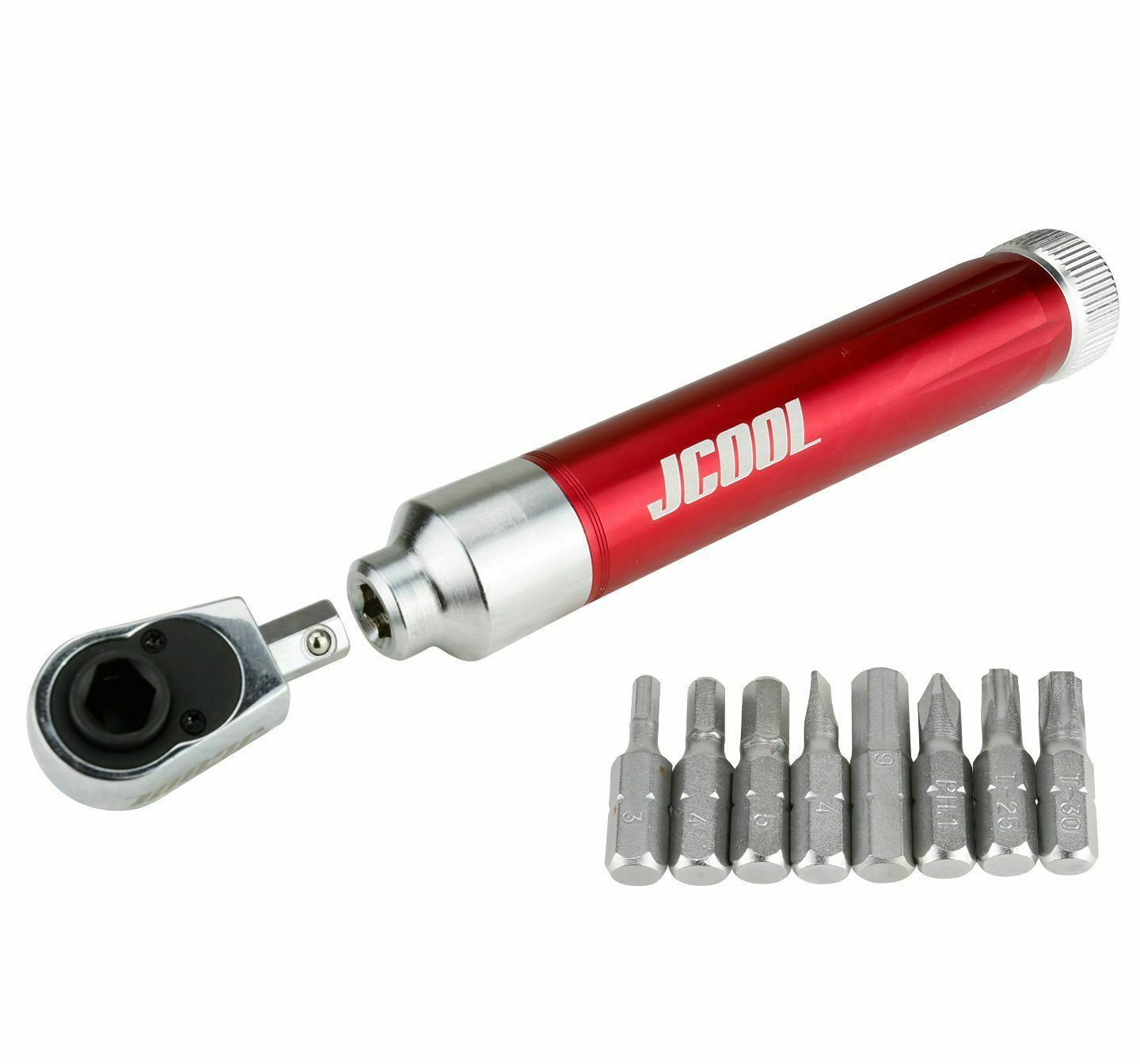 JCOOL JC-2358 LS Road Mountain Bicycle Bike Ratchet Wrench Tool Light Kit Red 