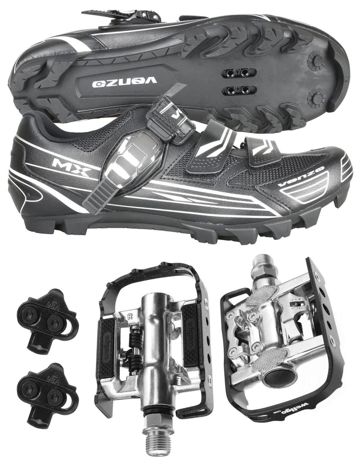 Chaussures VTT Shimano VMTB-44 Venzo - Noir & Blanc - Pointure UK 8.5 / US 9.5
