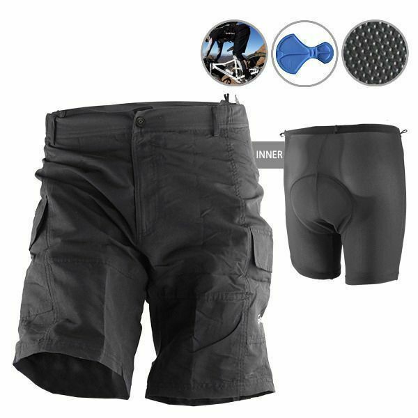 Baggy Bike Bicycle Cycling Knicks Padded Shorts inner removable Large 