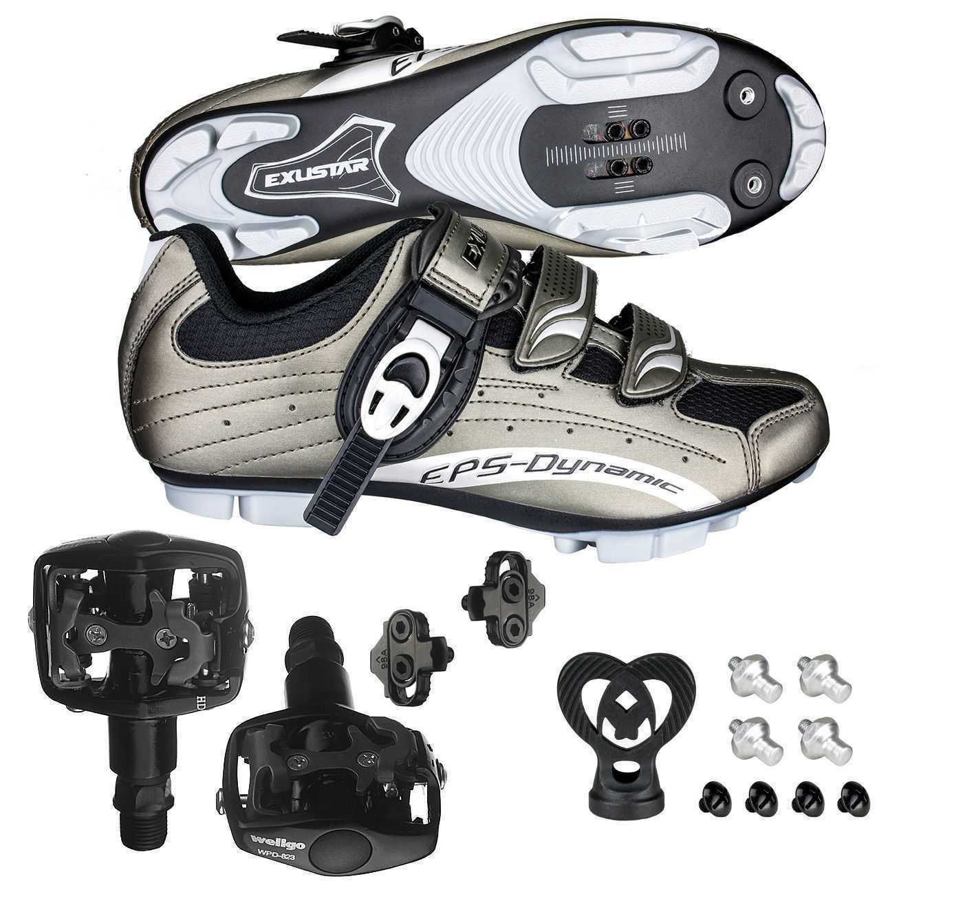 Buy EXUSTAR E-SM306 SPD Mountain Bike Bicycle shoes WPD-823 Pedals  Cleats  Size 40 CD