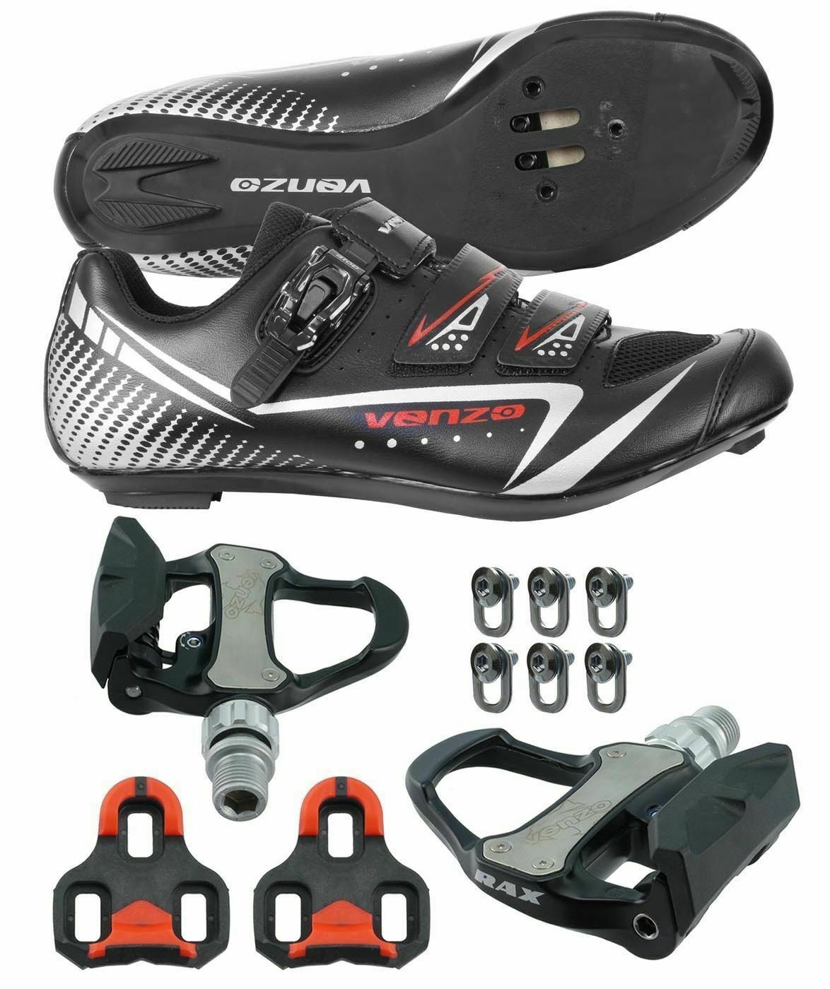road cycling shoes and pedals combo