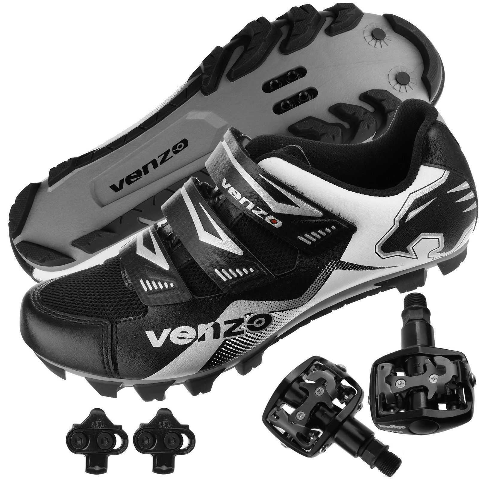Venzo Mountain Mens Bike Bicycle Cycling Shoes Multi-Use Pedals & Cleats Compatible with Shimano SPD Cleats Off Road and MTB Buckle Strap Good for Spin Cycle