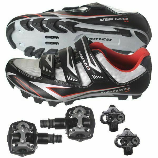 cycling shoes with cleats and pedals