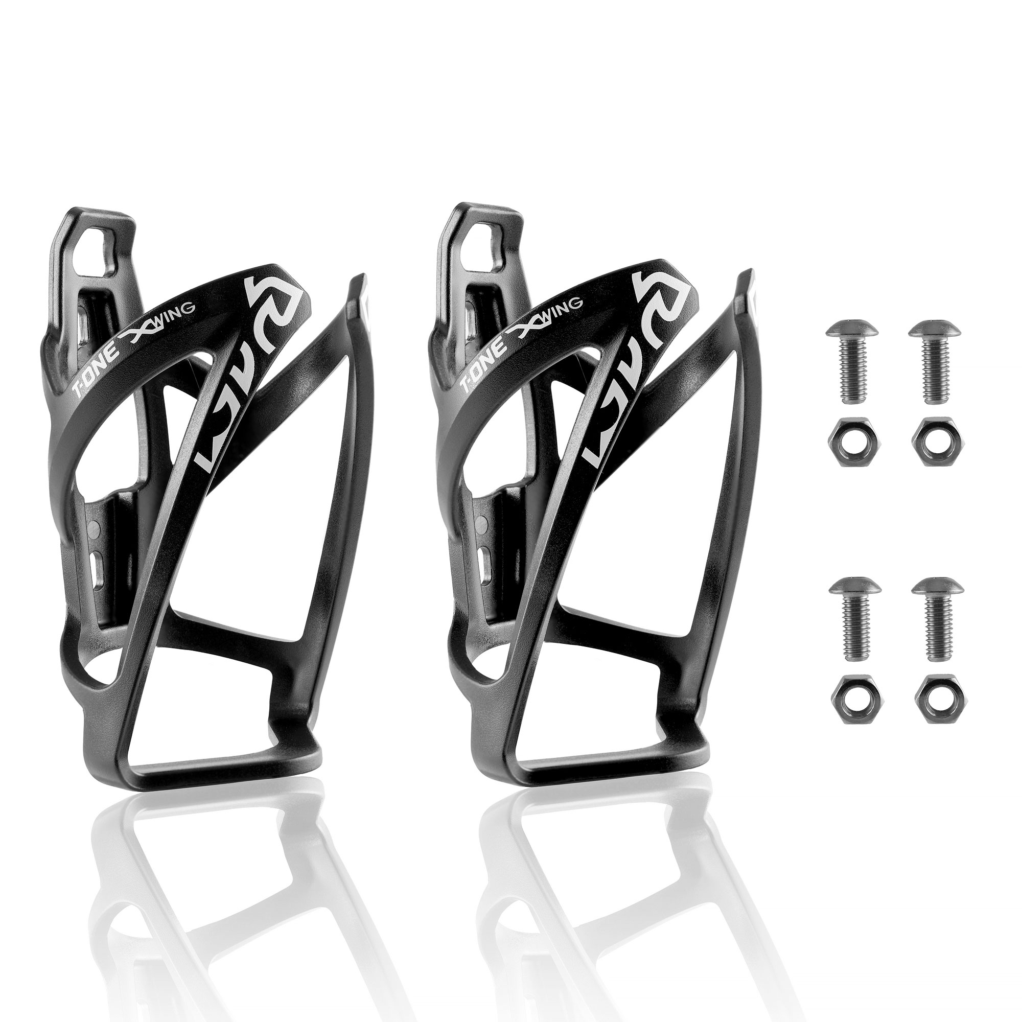 2x T-ONE Bicycle Bike Bottle Holder Cage Black