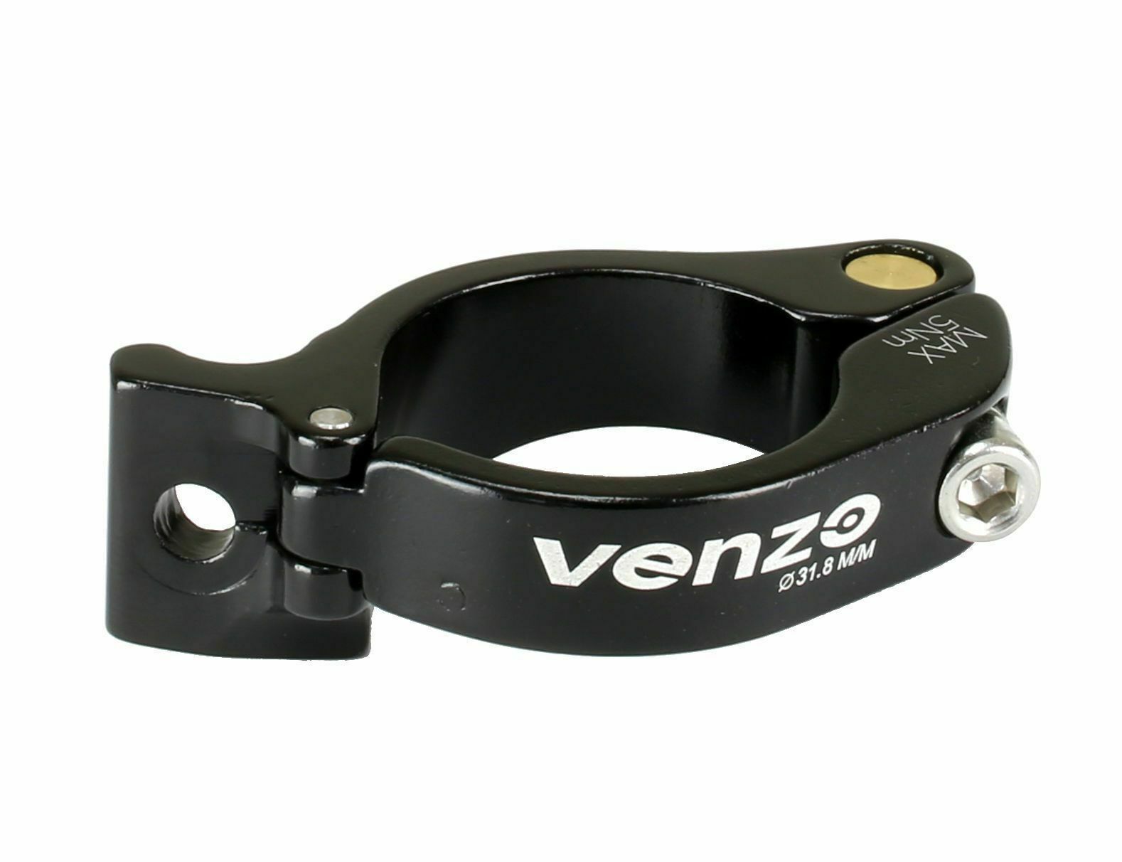 Venzo Road Or Mountain Bike Bicycle Adjustable Braze On Front Derailleur Adapter Clamp Compatible with Shimano Sram 