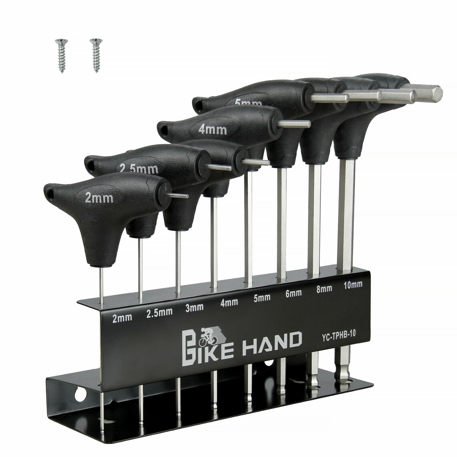 BIKEHAND Heavy Duty Bike Bicycle T-Handle Twin Head Hex Allen Key Wrench Set Tool