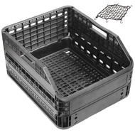 CyclingDeal Bicycle Foldable Storage Rear Basket - 34L Large Capacity Patented Design Easy to Install Premium Quality Resistant to Heat & Corrosion