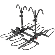 CD 2" Hitch Mounted 4 Bike Rack - Max Tire Width up to 5"- Load up to 20kg Per Bike - Platform Style Carrier Rack for Fat Bikes MTBs & Road Bikes
