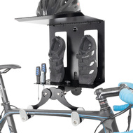 CD Adjustable Hanging Bike Wall Mount Rack with Shelf - Indoor Storage Horizontal Cycling Hook Hanger Organiser - Safe & Secure for MTB, Road Bicycles