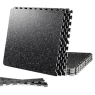 CyclingDeal Quality Puzzle Exercise Tiles Mat - 6pk 60x60cm Interlocking Rubber 20mm Thick Non-Slip Floor Protection for Home Gym Workout Equipment