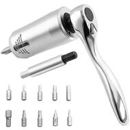 CyclingDeal Mini Bike Bicycle Ratchet Multitool Repair Set - Torque Wrench Allen Key Kit 3-10Nm 