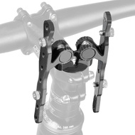 CyclingDeal Bike Bicycle Stem Mount Adapter - Fully Adjustable for Bicycle Stem Top Caps - for Two Water Bottle Cages