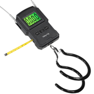 CyclingDeal Backlit LCD Display Digital Bike Scale - Electronic Balance with Double Hanging Hook & Built-In Measuring Tape - Max Loading Weight 75kg