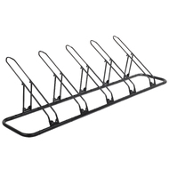 CyclingDeal Bicycle Floor Type Rack Stand - Stable Parking for 5 Bikes 20"-29" MTB & 700C Road Bike Indoor Garage Storage with Adjustable Wheel Holder