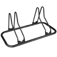 CyclingDeal Bicycle Floor Type Adjustable Parking Rack Stand - for Mountain MTB and Road Bike Indoor Garage Storage - for 2 Bikes