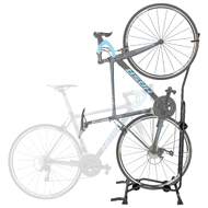 CyclingDeal Upright Bike Stand - Vertical & Horizontal Floor Parking Rack - Safe & Secure for Storing MTB Road Bikes - Wheels Sizes up to 29"