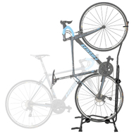 CD Upright Bike Stand - Vertical & Horizontal Floor Parking Rack - Safe & Secure for Storing MTB Road Bikes in Garage or Home - Wheels Sizes up to 29"